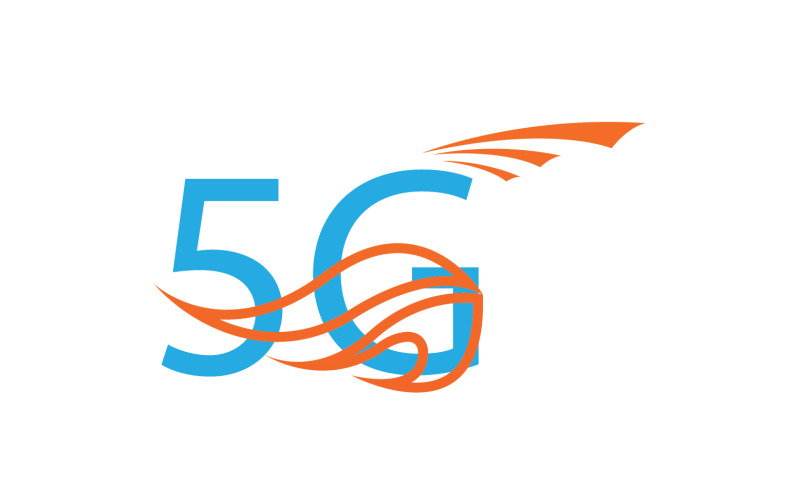 Значок вектора логотипа технологии сигнала 5G v18