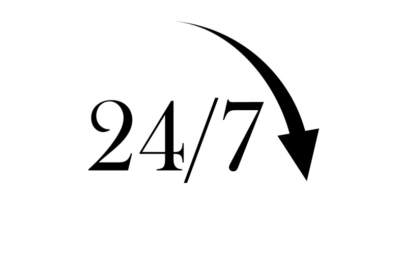 Design de logotipo do ícone de 24 horas v21