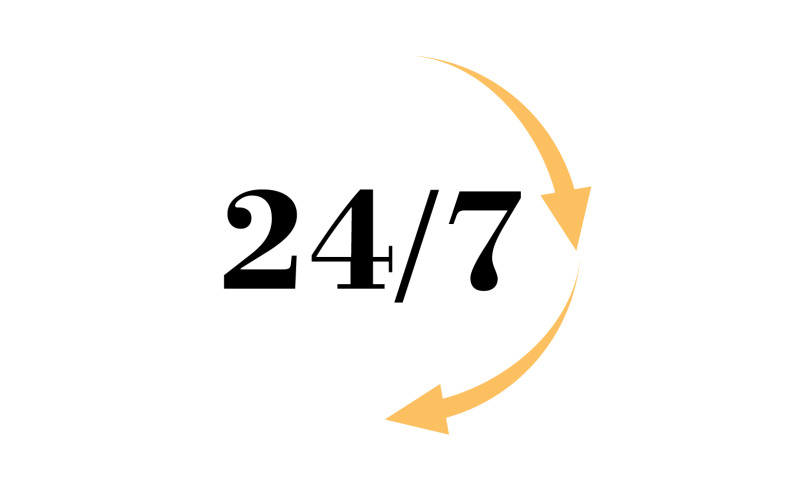 Diseño de logotipo de icono de tiempo de 24 horas v31