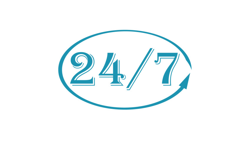 Diseño de logotipo de icono de tiempo de 24 horas v36