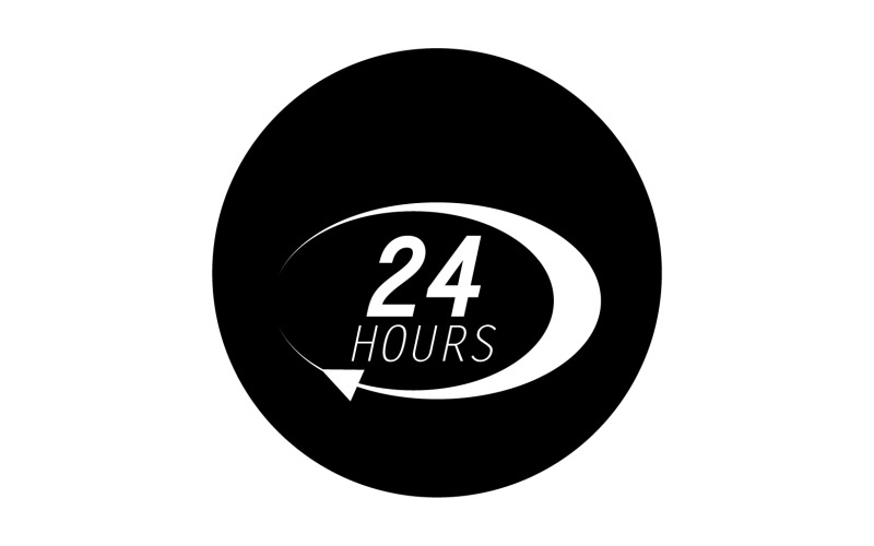 24 小时时间图标标志设计 v71