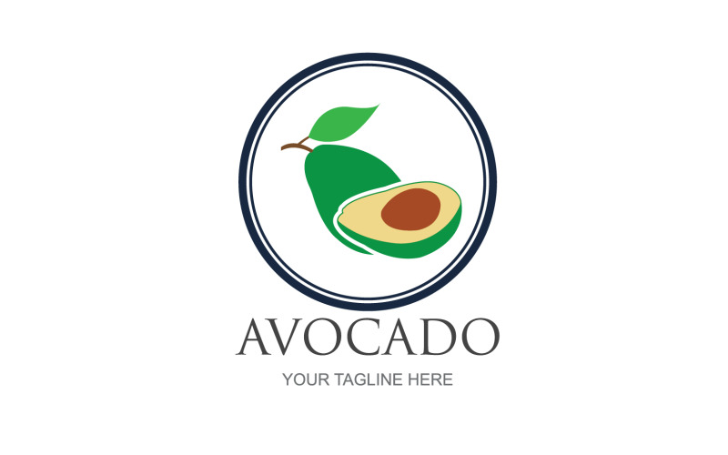 Avocado fruit pictogram vector logo ontwerp v8
