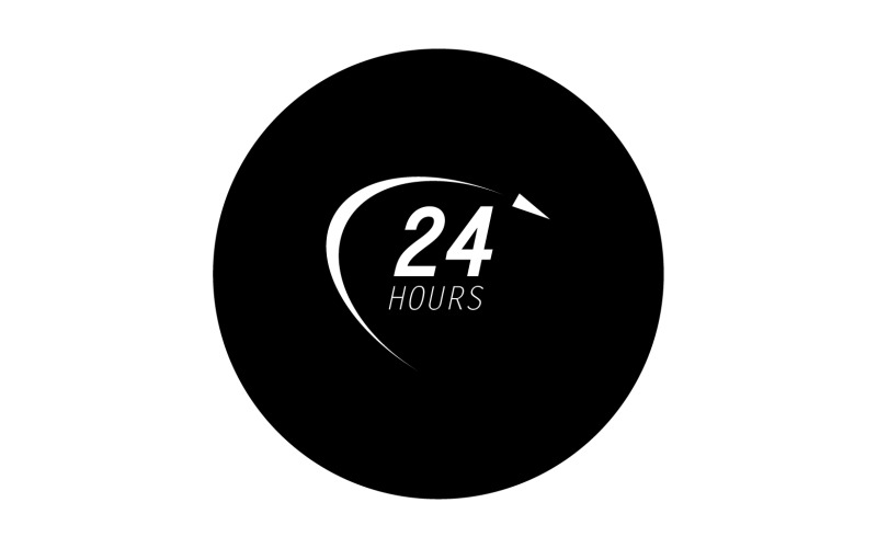 Diseño de logotipo de icono de tiempo de 24 horas v114