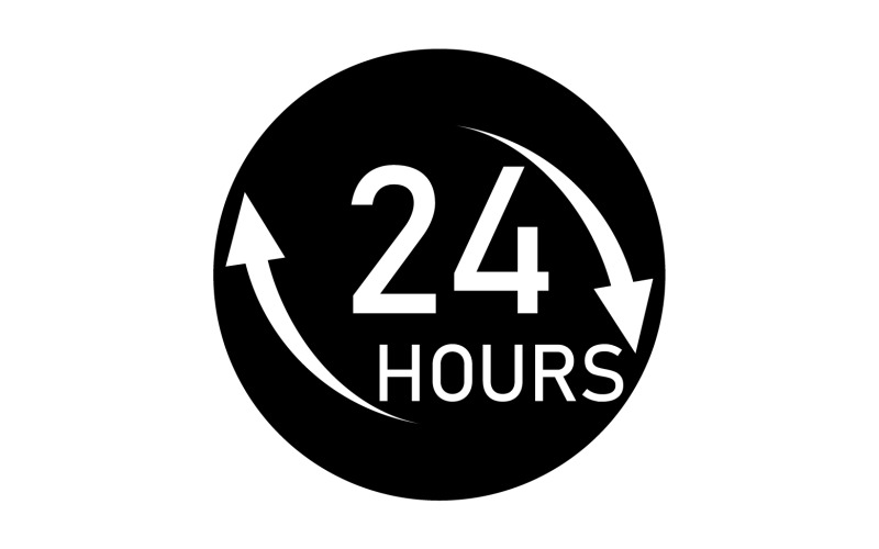 24 小时时间图标标志设计 v101