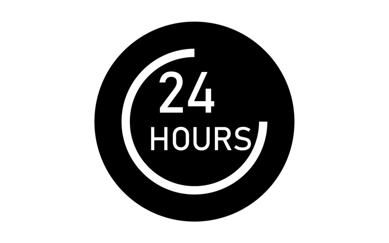 24 小时时间图标标志设计 v104