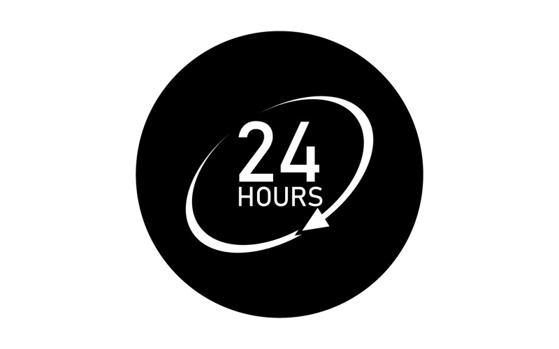 24 小时时间图标标志设计 v115
