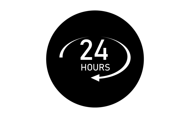 24 小时时间图标标志设计 v123