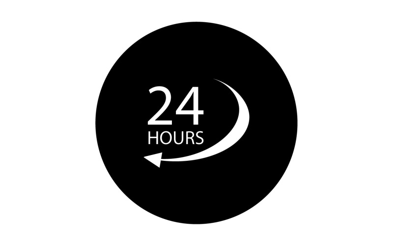 Návrh loga ikony 24 hodin v122