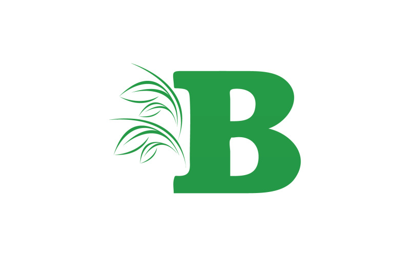 B letter bladgroen initiële naam v52