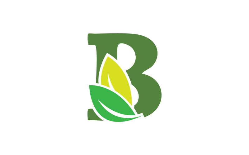 Буква B, зеленый лист, первоначальное имя v39