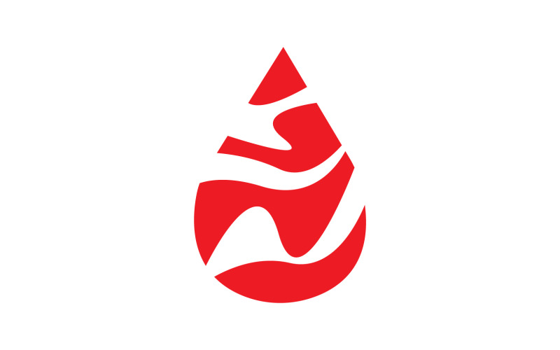 Элемент вектора логотипа капли крови v19