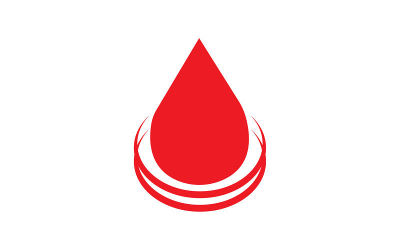 Элемент вектора логотипа капли крови v6