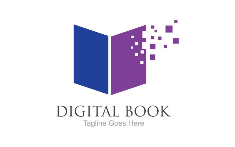 Boek lezen onderwijs logo vector v33
