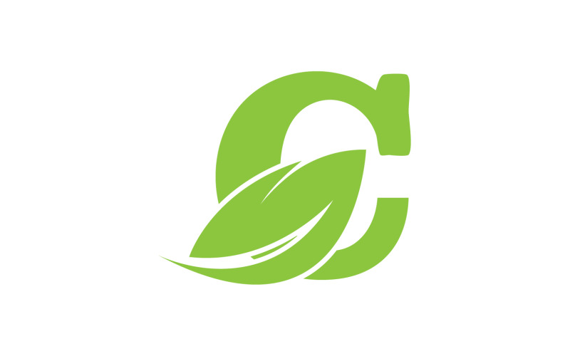 C字母叶绿色矢量版本v29