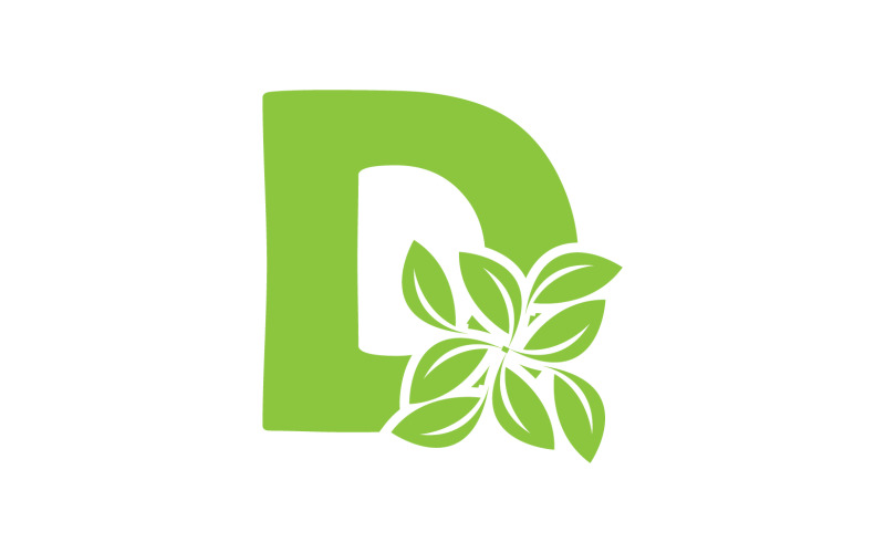 D lettera logo foglia verde versione vettoriale v 23