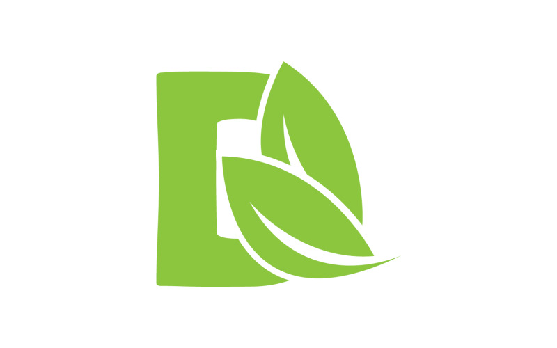 D lettera logo foglia verde versione vettoriale v 39