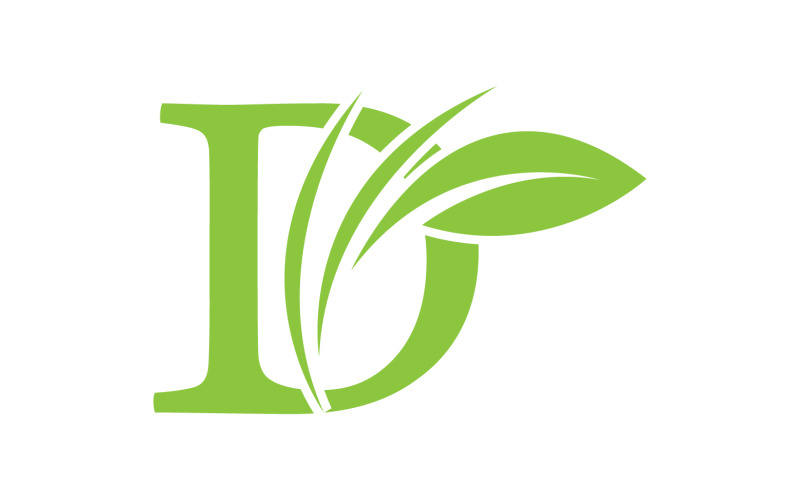 D lettre logo feuille vert version vectorielle v 10
