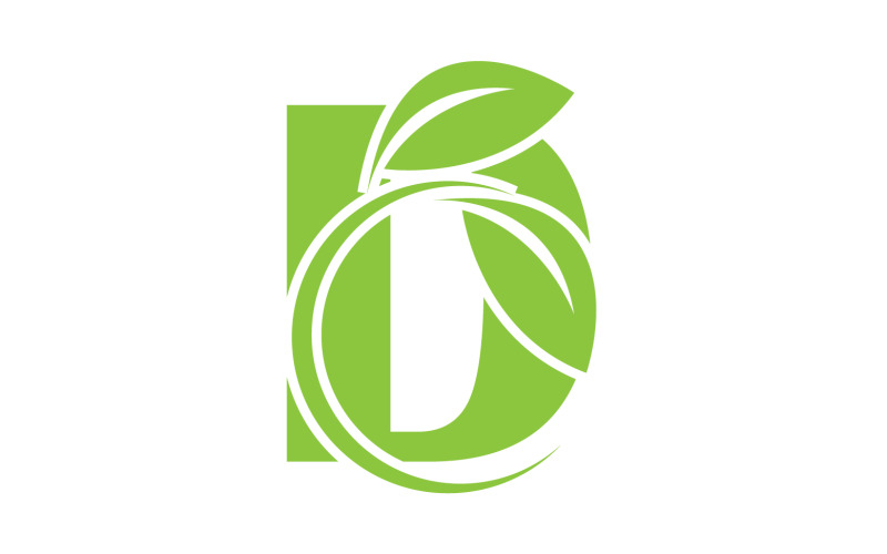D lettre logo feuille vert version vectorielle v 13