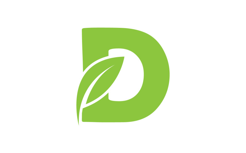 D lettre logo feuille verte version vectorielle v 15