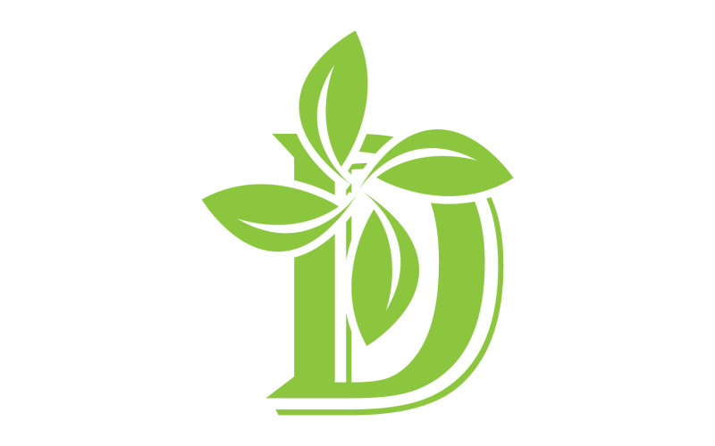 D 字母标志叶绿色矢量版本 v 41