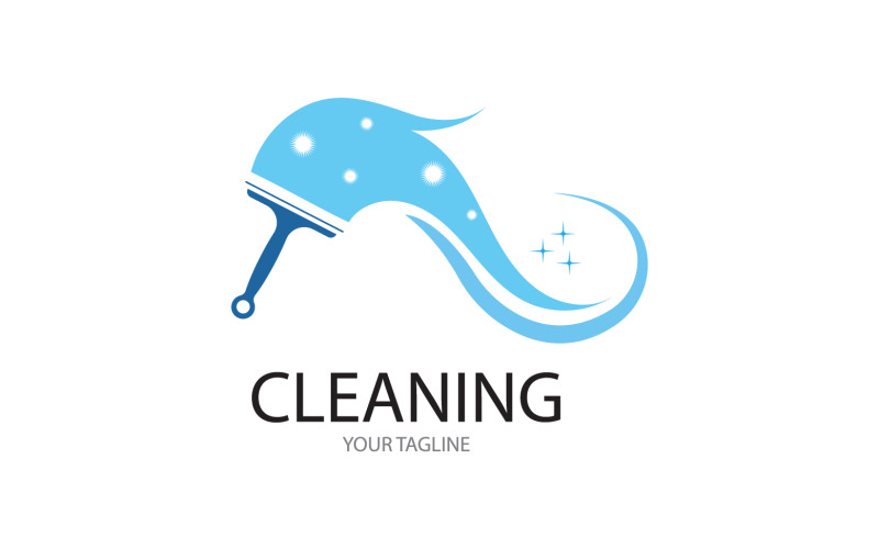 Servicio de limpieza icono logo vector v11