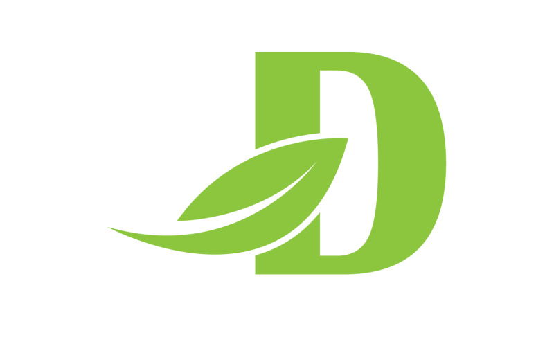 D harfi logo yaprak yeşil vektör versiyonu v 53