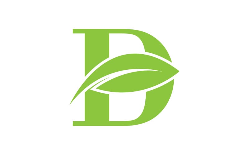 D letra logotipo folha verde vetor versão v 48
