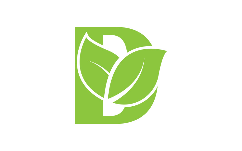 D lettre logo feuille vert version vectorielle v 45