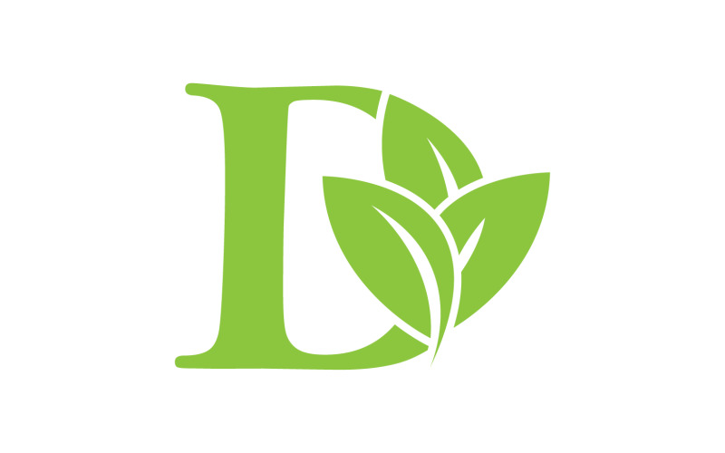 D lettre logo feuille vert version vectorielle v 60
