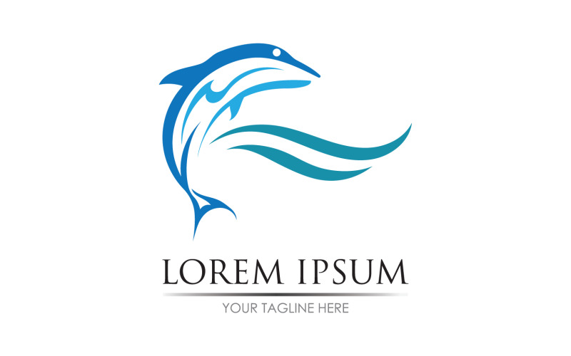 Dolphin jump icône logo version vectorielle v16