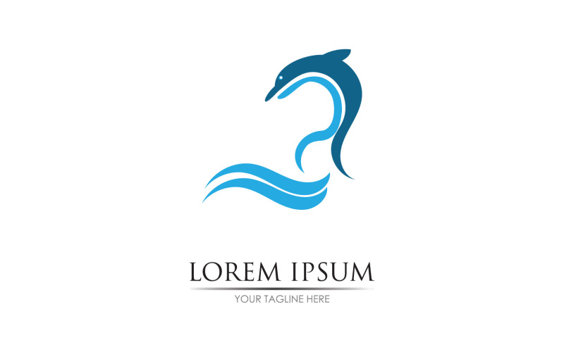 Dolphin jump icône logo version vectorielle v3
