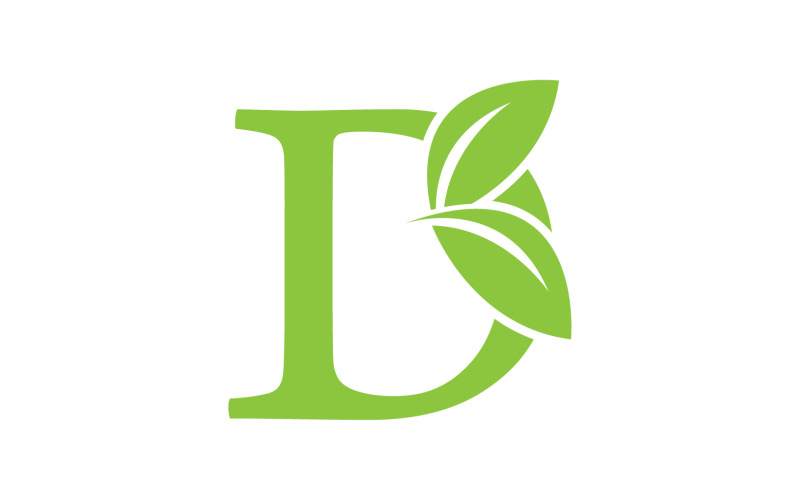 Litera D logo liść zielony wektor wersja v 58