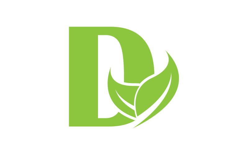 Логотип буквы D, зеленый вектор, версия v 61