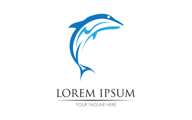 Dolphin jump icon logo vektorové verze v24