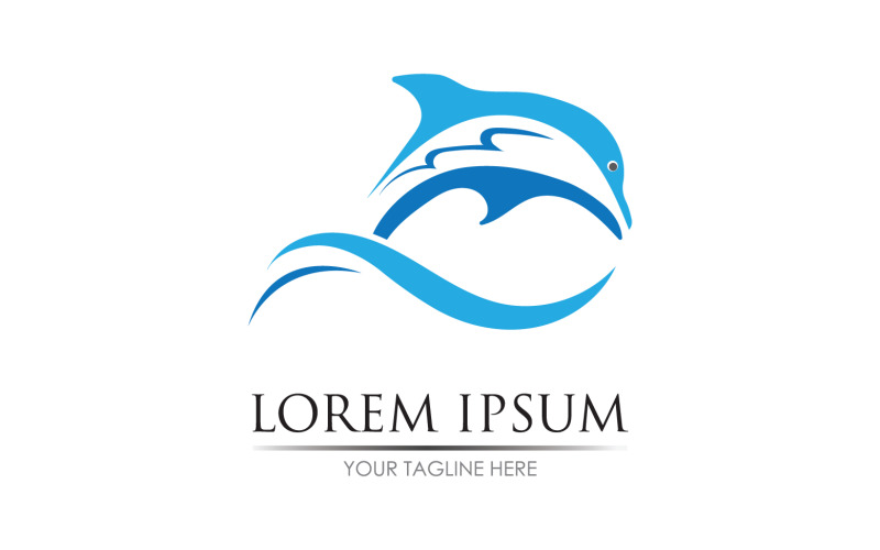 Dolphin jump ikon logotyp vektor version v19