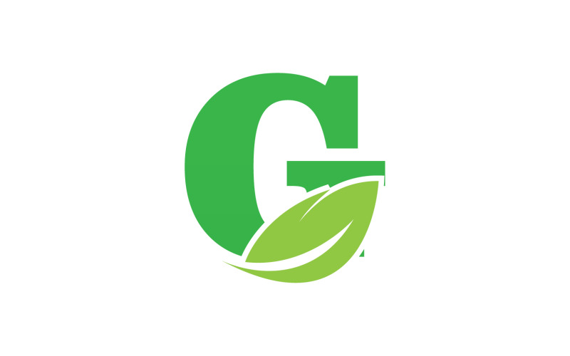 G bokstav löv grön logotyp ikon version v29