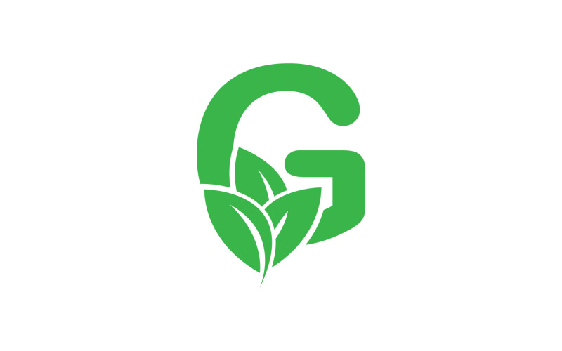 G harfi yaprak yeşil logo simge sürümü v3