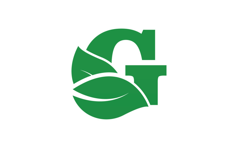 G harfi yaprak yeşil logo simge sürümü v44