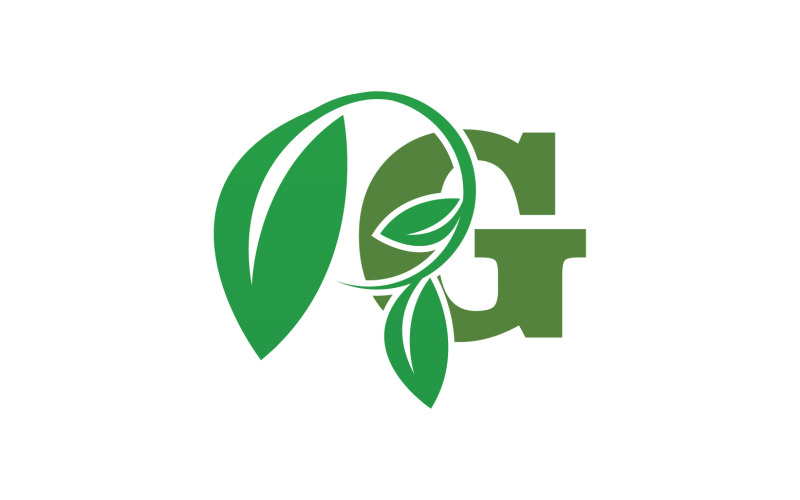 G harfi yaprak yeşil logo simge sürümü v56