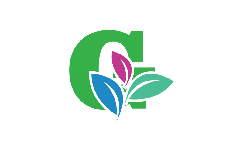G harfi yaprak yeşil logo simge sürümü v5