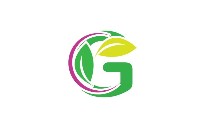 G harfi yaprak yeşil logo simge sürümü v8