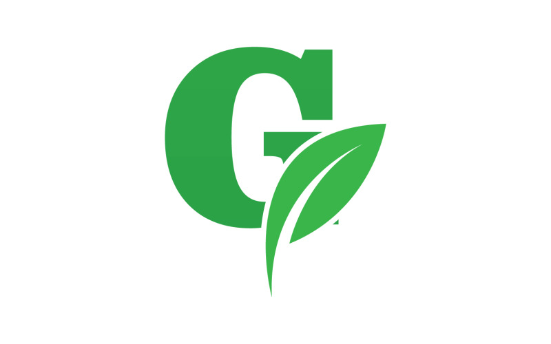 G letter leaf green logo icon version v23 TemplateMonster
