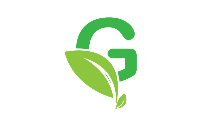G lettre feuille logo vert icône version v11
