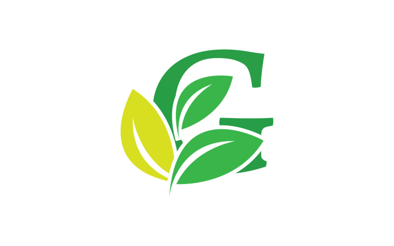 Icona del logo verde foglia lettera G versione v26