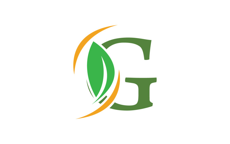 Icona del logo verde foglia lettera G versione v4