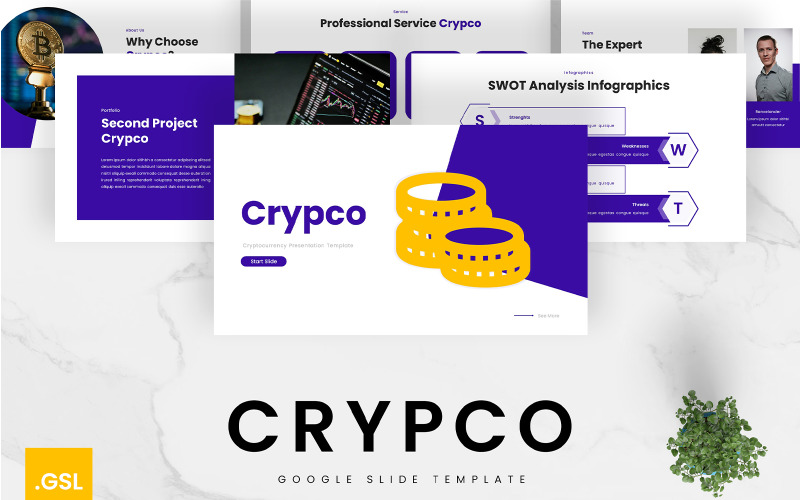 Crypco – криптовалютний шаблон Google Slides