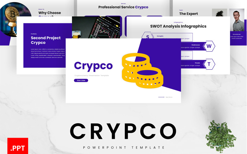 Crypco – PowerPoint-sjabloon voor cryptocurrency