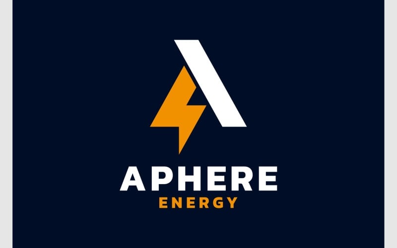 Letra A Logotipo De Energía Relámpago