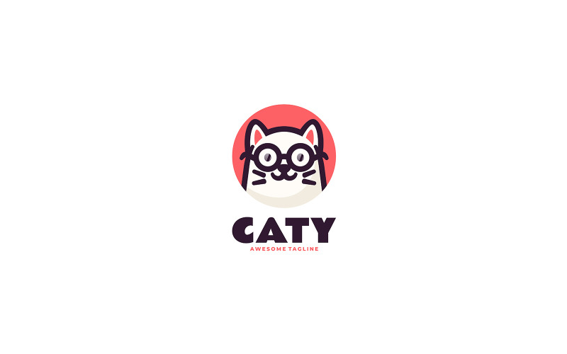 Einfaches Maskottchen-Logo-Design für Katzen 1