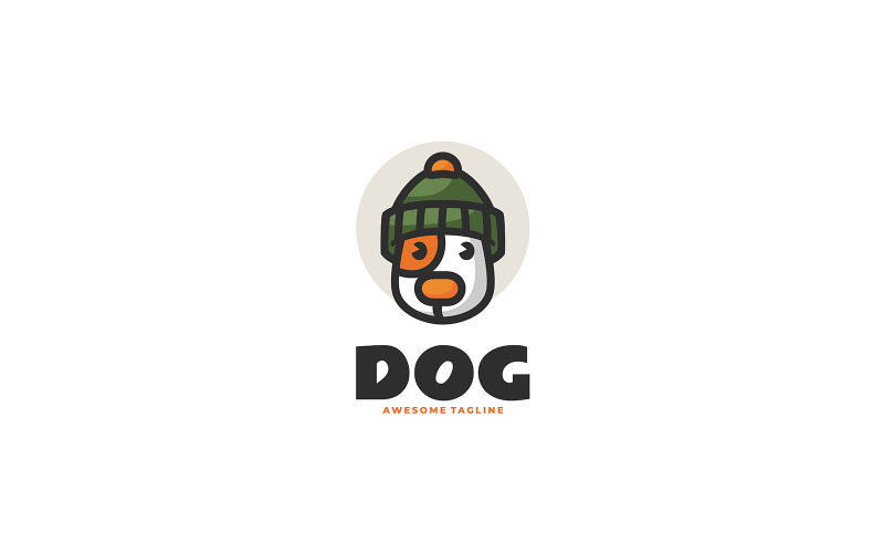 Einfaches Maskottchen-Logo-Design für Hunde 1